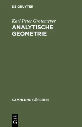 Grotemeyer |  Analytische Geometrie | Buch |  Sack Fachmedien