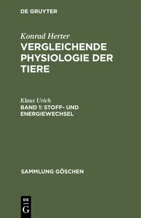 Urich | Stoff- und Energiewechsel | Buch | 978-3-11-100615-4 | www.sack.de