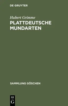 Grimme |  Plattdeutsche Mundarten | Buch |  Sack Fachmedien