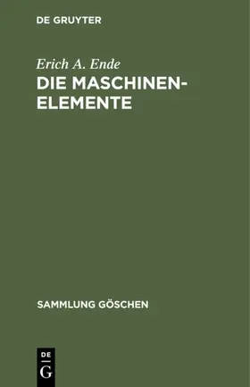 Ende |  Die Maschinenelemente | Buch |  Sack Fachmedien