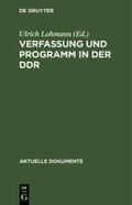 Lohmann |  Verfassung und Programm in der DDR | Buch |  Sack Fachmedien