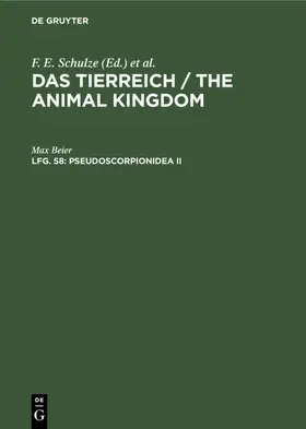 Beier |  Pseudoscorpionidea II | Buch |  Sack Fachmedien