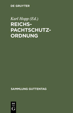 Hopp | Reichspachtschutzordnung | Buch | 978-3-11-102983-2 | sack.de