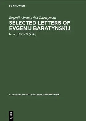 Baratynskii / Barratt |  Selected letters of Evgenij Baratynskij | Buch |  Sack Fachmedien
