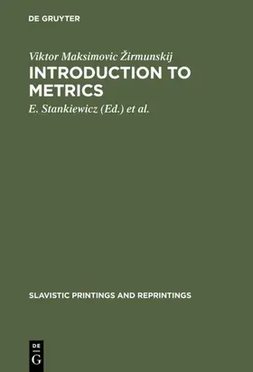 Žirmunskij / Stankiewicz / Vickery |  Introduction to metrics | Buch |  Sack Fachmedien