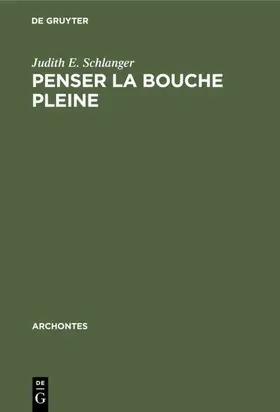 Schlanger |  Penser la bouche pleine | Buch |  Sack Fachmedien