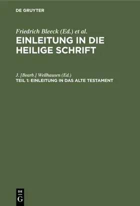 Wellhausen |  Einleitung in das Alte Testament | Buch |  Sack Fachmedien