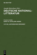 Schiller / Kürschner |  Die "historischen Memoires" | Buch |  Sack Fachmedien