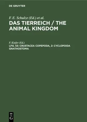 Kiefer |  Crustacea copepoda, 2: Cyclopoida gnathostoma | Buch |  Sack Fachmedien