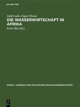 Ludin / Thoma / Obst | Die Wasserwirtschaft in Afrika | Buch | 978-3-11-106999-9 | sack.de