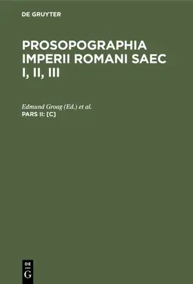 Groag / Stein / Preußische Akademie der Wissenschaften <Berlin> |  [C] | Buch |  Sack Fachmedien