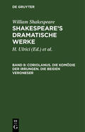 Shakespeare / &lt;Deutsche Shakespeare-Gesellschaft&gt; / Schlegel |  Coriolanus. Die Komödie der Irrungen. Die beiden Veroneser | Buch |  Sack Fachmedien