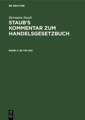 Staub / Schmidt / Pinner |  §§ 178-342 | Buch |  Sack Fachmedien
