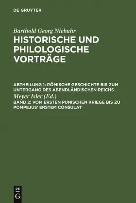 Isler |  Vom ersten punischen Kriege bis zu Pompejus' erstem Consulat | Buch |  Sack Fachmedien