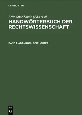Elster / Stier-Somlo | Abandon - Deichgüter | Buch | 978-3-11-108701-6 | www.sack.de
