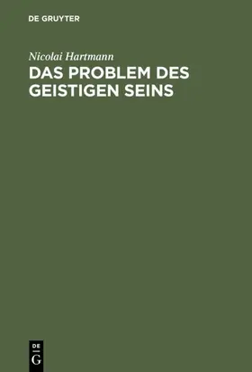 Hartmann |  Das Problem des geistigen Seins | Buch |  Sack Fachmedien