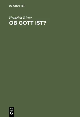 Ritter |  Ob Gott ist? | Buch |  Sack Fachmedien