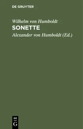 Humboldt | Sonette | Buch | 978-3-11-112329-5 | sack.de