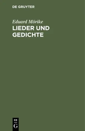 Mörike |  Lieder und Gedichte | Buch |  Sack Fachmedien