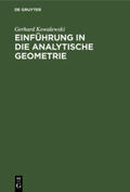 Kowalewski |  Einführung in die analytische Geometrie | Buch |  Sack Fachmedien