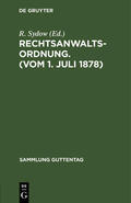 Sydow |  Rechtsanwaltsordnung. (Vom 1. Juli 1878) | Buch |  Sack Fachmedien