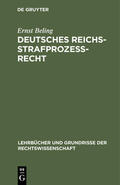 Beling |  Deutsches Reichsstrafprozeßrecht | Buch |  Sack Fachmedien