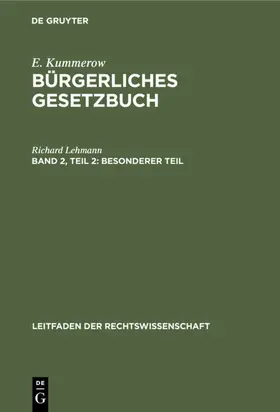Lehmann | Besonderer Teil | Buch | 978-3-11-117009-1 | www.sack.de