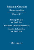 Kloocke |  Textes politiques de 1815 à 1817 - Articles du «Mercure de France» - Annales de la session de 1817 à 1818 | eBook | Sack Fachmedien