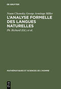 Chomsky / Miller / Richard |  L'analyse formelle des langues naturelles | Buch |  Sack Fachmedien