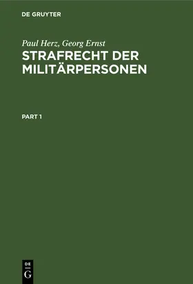 Ernst / Herz |  Strafrecht der Militärpersonen | Buch |  Sack Fachmedien