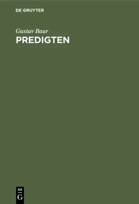 Baur |  Predigten | Buch |  Sack Fachmedien