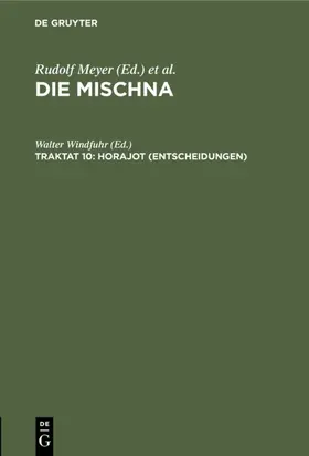 Windfuhr |  Horajot (Entscheidungen) | Buch |  Sack Fachmedien
