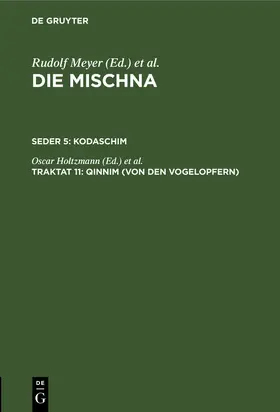 Beer / Holtzmann | Qinnim (Von den Vogelopfern) | Buch | 978-3-11-118142-4 | sack.de