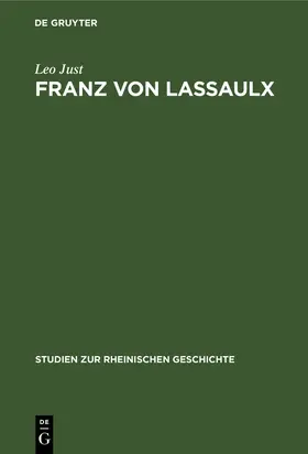 Just |  Franz von Lassaulx | Buch |  Sack Fachmedien