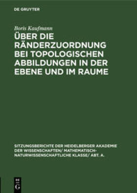 Kaufmann |  Über die Ränderzuordnung bei topologischen Abbildungen in der Ebene und im Raume | Buch |  Sack Fachmedien