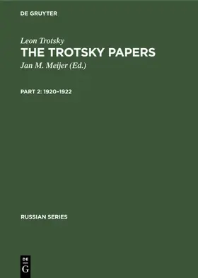 Trotsky / Meijer |  1920-1922 | Buch |  Sack Fachmedien