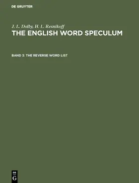 Dolby / Resnikoff |  The reverse word list | Buch |  Sack Fachmedien