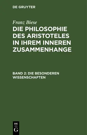 Biese |  Die besonderen Wissenschaften | Buch |  Sack Fachmedien