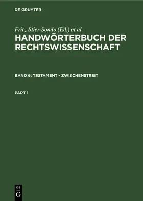 Elster / Stier-Somlo |  Testament - Zwischenstreit | Buch |  Sack Fachmedien