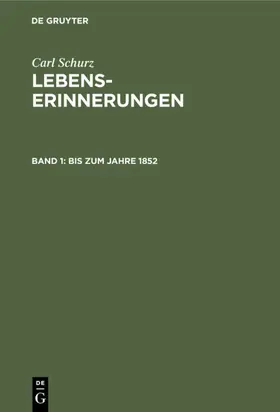 Schurz |  Bis zum Jahre 1852 | Buch |  Sack Fachmedien