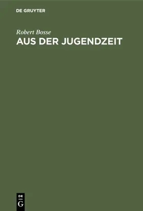 Bosse |  Aus der Jugendzeit | Buch |  Sack Fachmedien