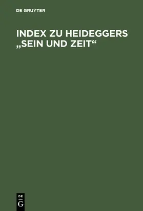 Feick |  Index zu Heideggers "Sein und Zeit" | Buch |  Sack Fachmedien
