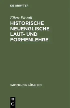 Ekwall |  Historische neuenglische Laut- und Formenlehre | Buch |  Sack Fachmedien