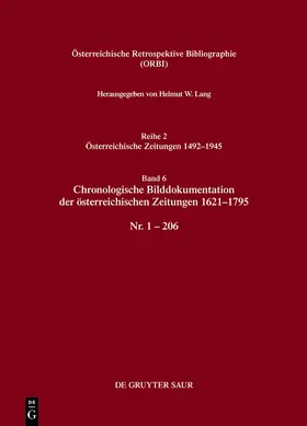 Lang |  Chronologische Bilddokumentation der österreichischen Zeitungen 1621–1795 | Buch |  Sack Fachmedien