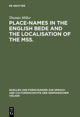 Miller |  Place-names in the English Bede and the localisation of the mss. | Buch |  Sack Fachmedien