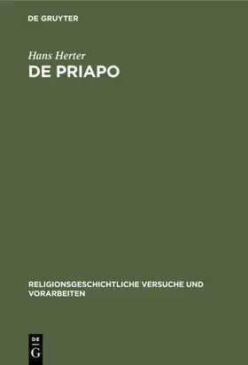 Herter |  De Priapo | Buch |  Sack Fachmedien