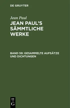 Paul | Gesammelte Aufsätze und Dichtungen | Buch | 978-3-11-122659-0 | www.sack.de