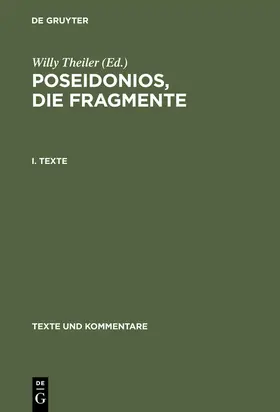 Theiler | Poseidonios, die Fragmente | Buch | 978-3-11-123472-4 | www.sack.de