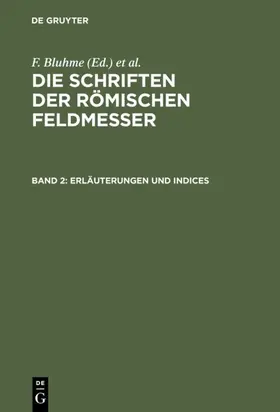 Bluhme / Rudorff / Lachmann |  Erläuterungen und Indices | Buch |  Sack Fachmedien