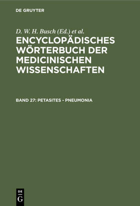 Busch / Hufeland / Gräfe |  Petasites - Pneumonia | Buch |  Sack Fachmedien